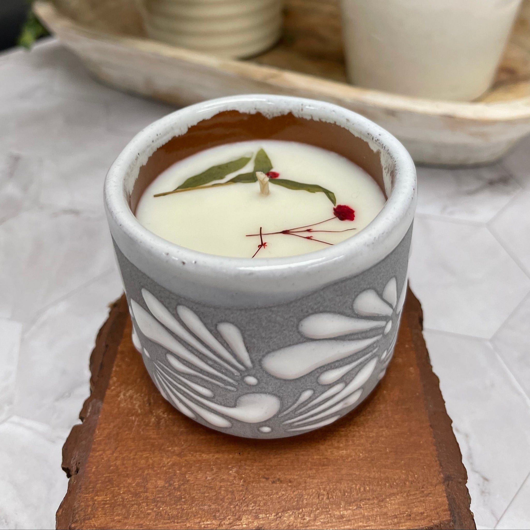 Mango Papaya – Handcrafted Soy Candle in Mexican Clay Vaso (6 oz)