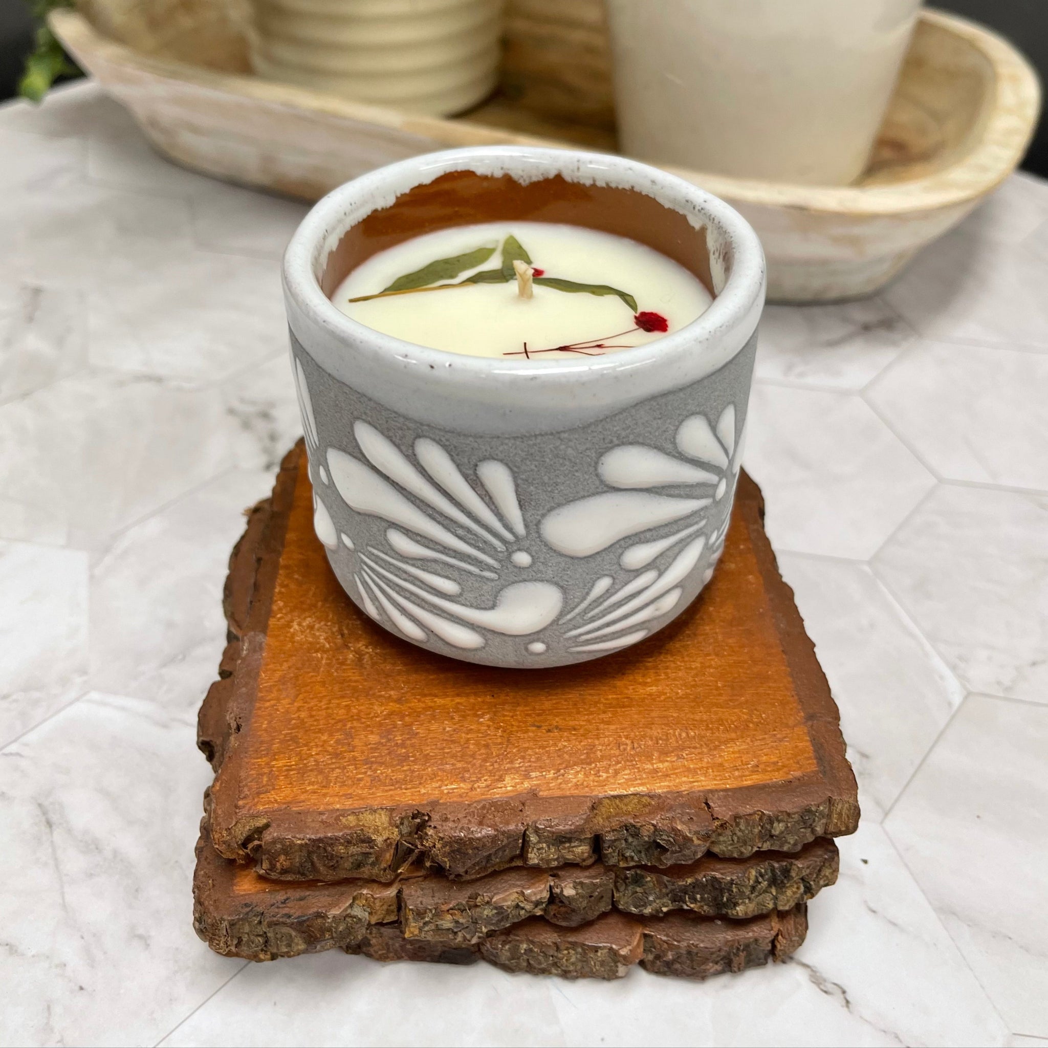 Mango Papaya – Handcrafted Soy Candle in Mexican Clay Vaso (6 oz)