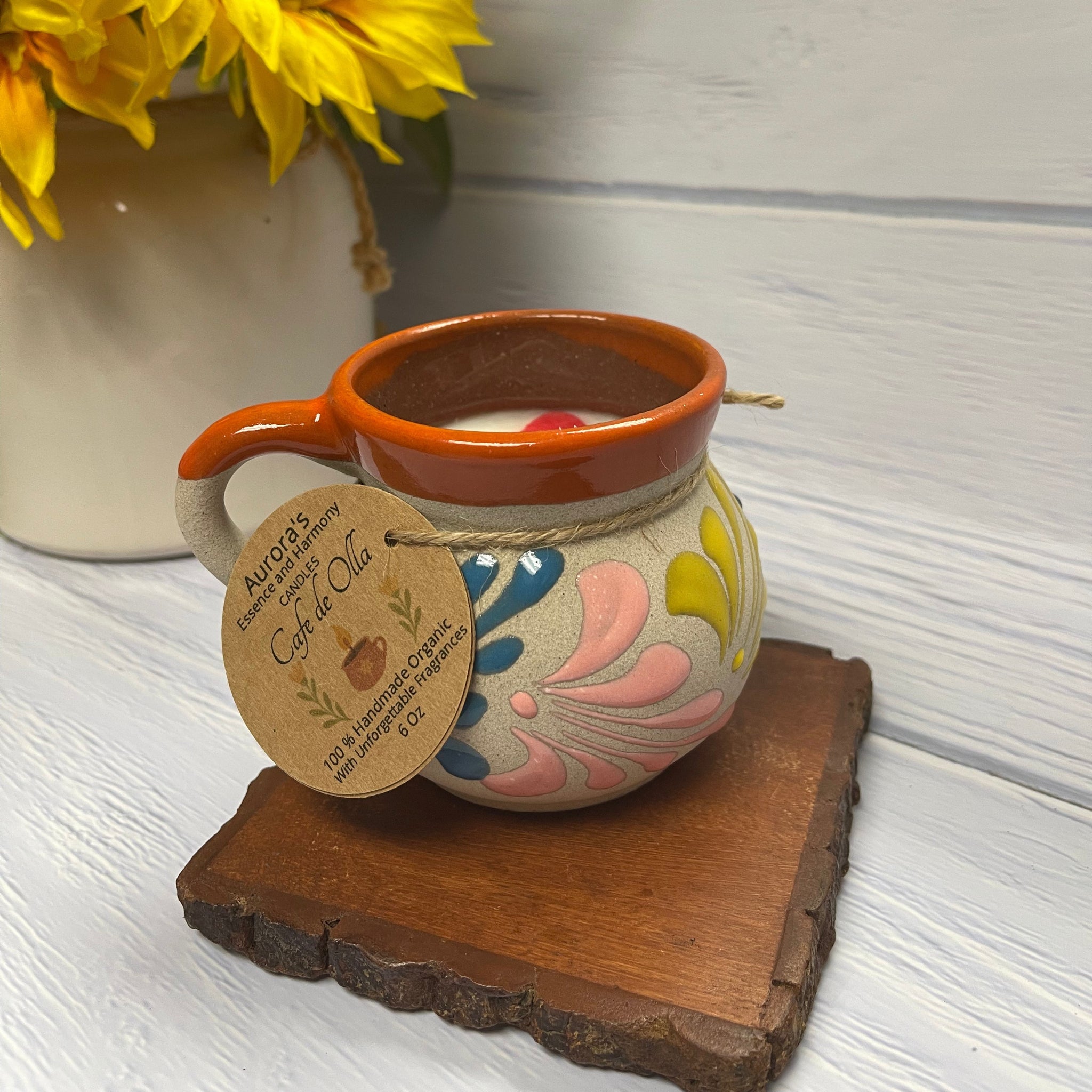 Café de Olla – Handcrafted Soy Candle in Mexican Clay Tacita (6 oz)
