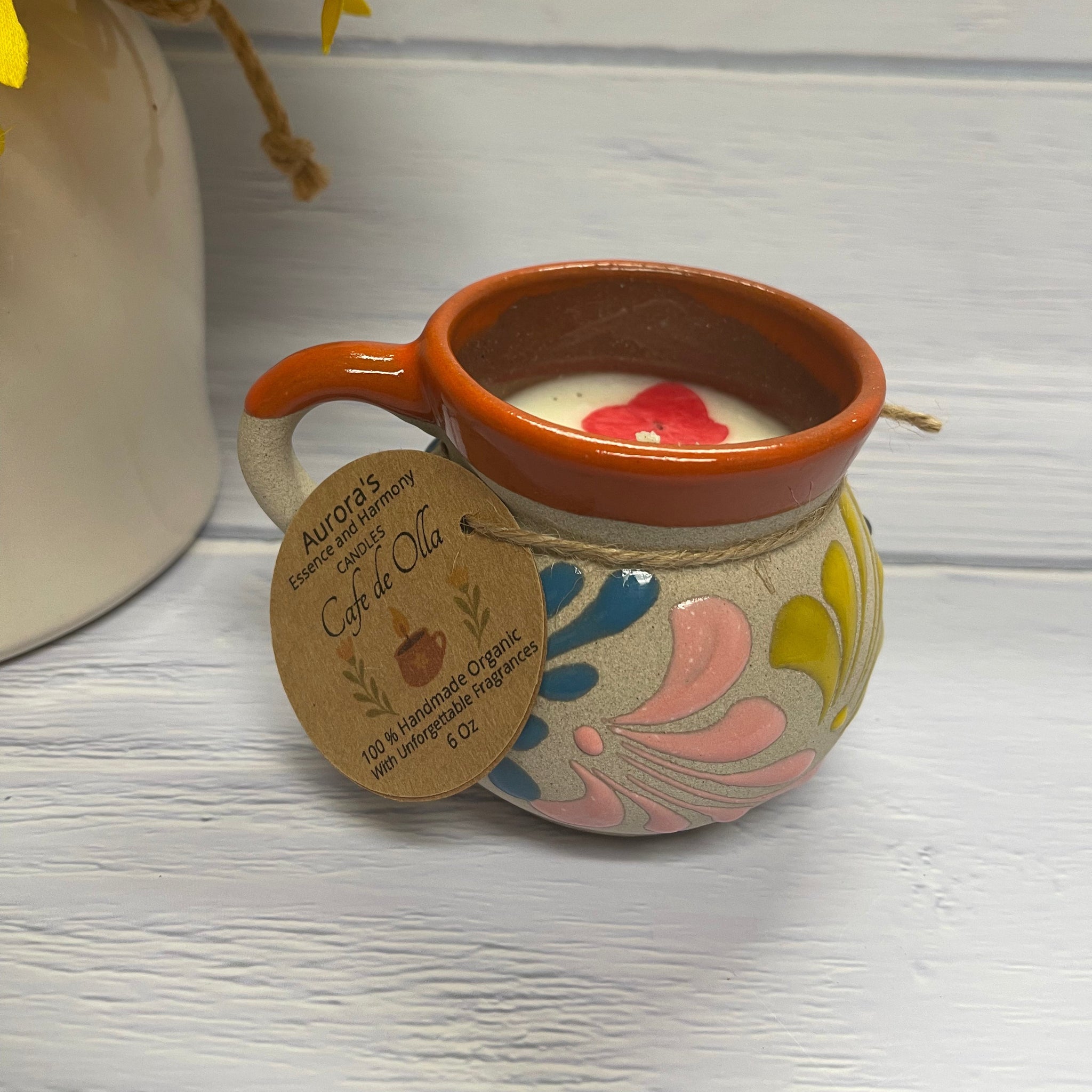 Café de Olla – Handcrafted Soy Candle in Mexican Clay Tacita (6 oz)